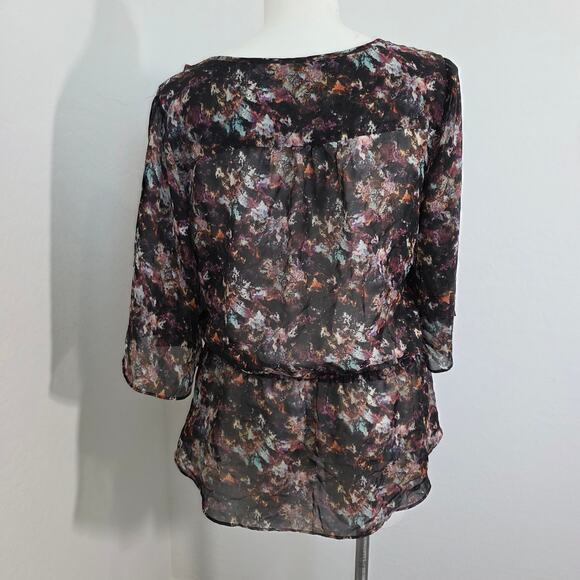 Contemporary style signature Floral print chiffon blouse XL - Picture 4 of 6